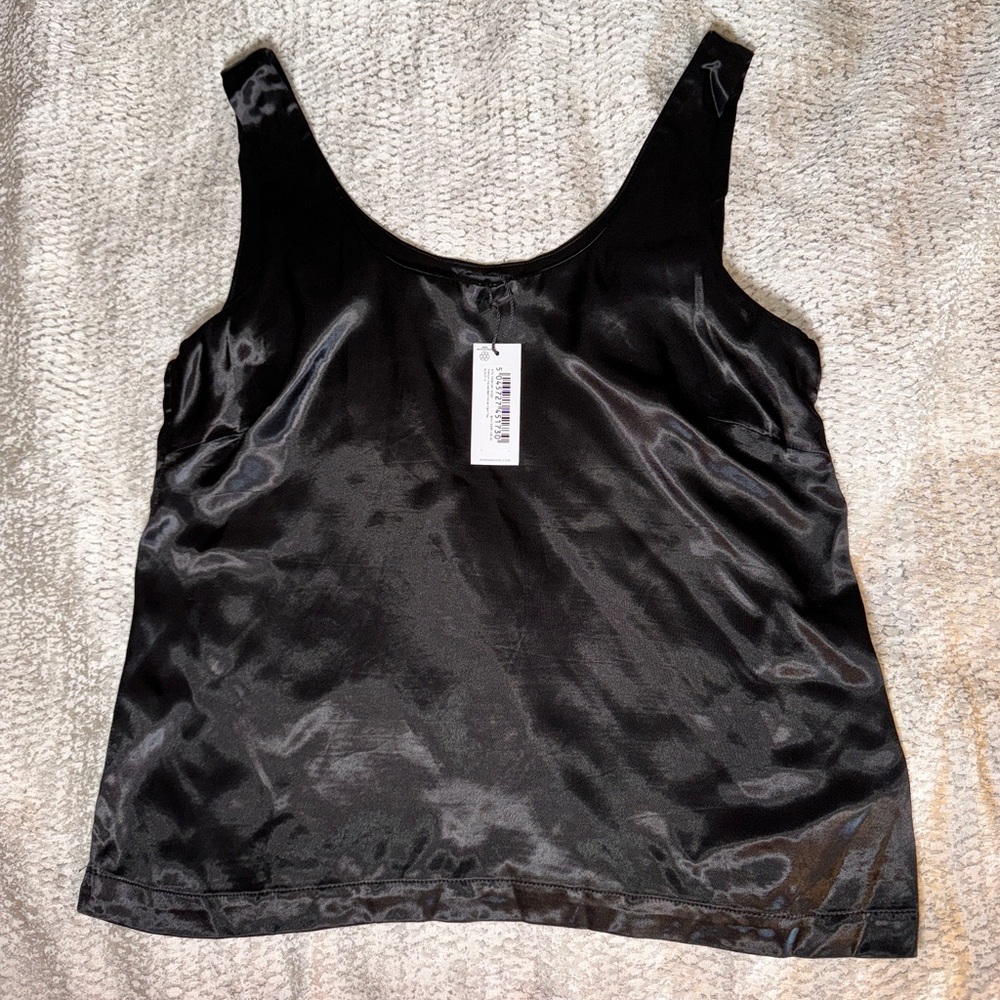 💥Clearance!!💥NWT Karen Millen Silky Premium Viscose Satin black Cami Tank